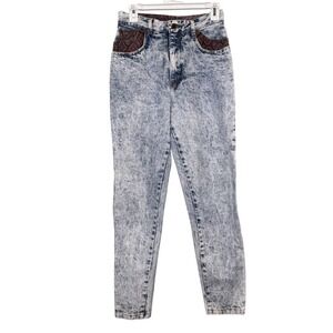 Vintage CAP FERRAT Women's Acid Wash Blue Jeans Tapered Mom Jean Made in the USA